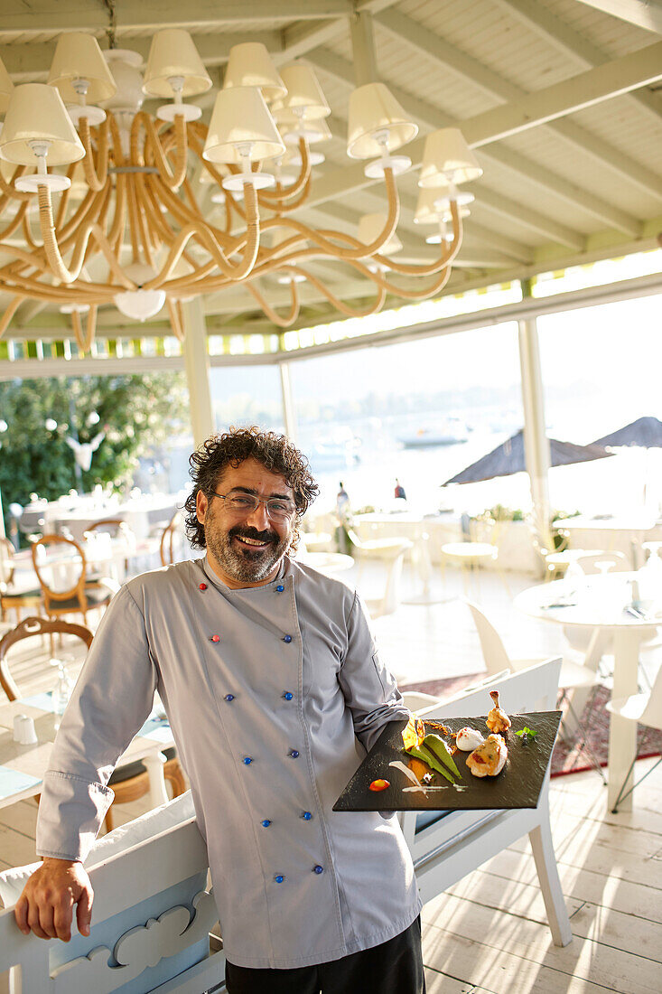 Chef of a hotel restaurant, Vourvourou, Sithonia, Chalkidiki, Greece