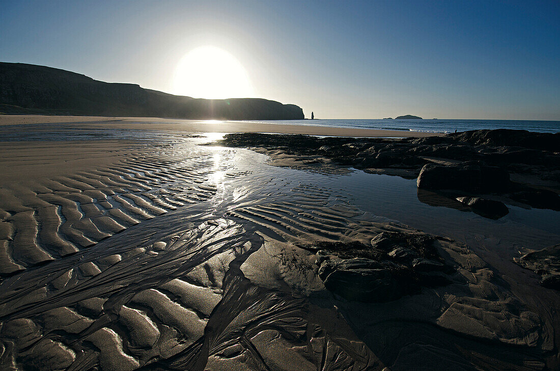 Strand von Sandwood Bay, Highlands, Schottland, Großbritannien