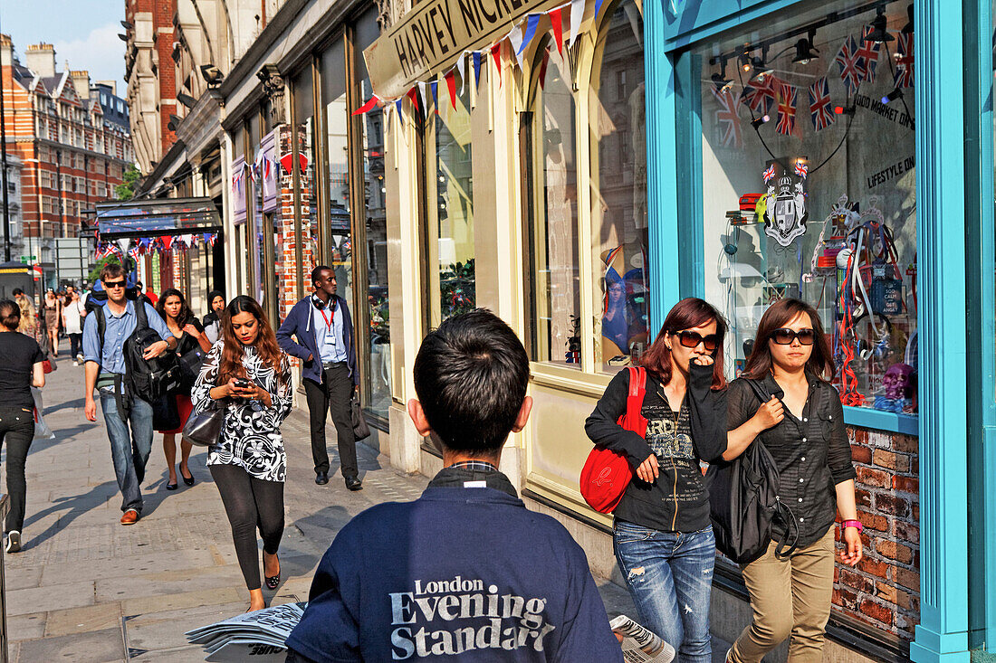 Shopping on Brompton Road, Knightsbridge, London, England, United Kingdom