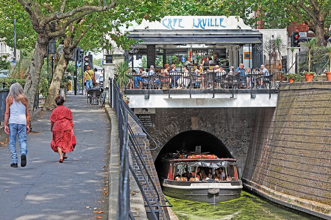 Café Laville, Regent's Canal, Camden, London, England, Vereinigtes Königreich