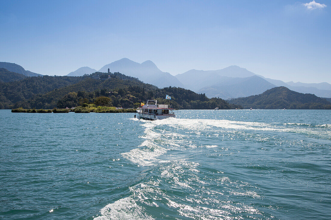 Sightseeing boat on Sun Moon Lake, Yuchi, Nantou County, Taiwan