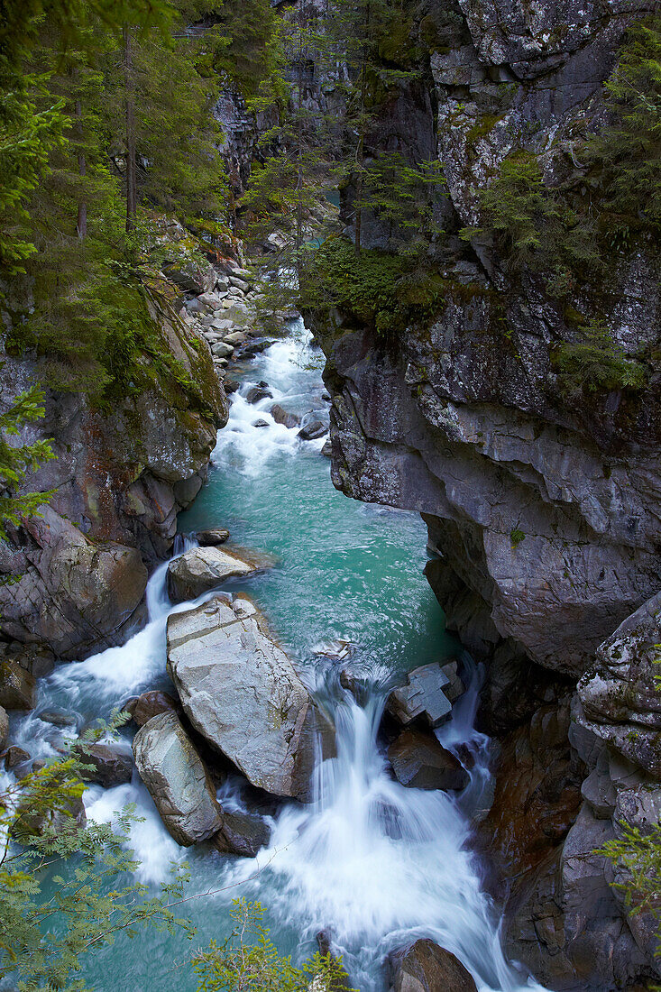 Blick in die Rofflaschlucht, Rhein, Hinterrhein, Andeer, Kanton Graubünden, Schweiz, Europa