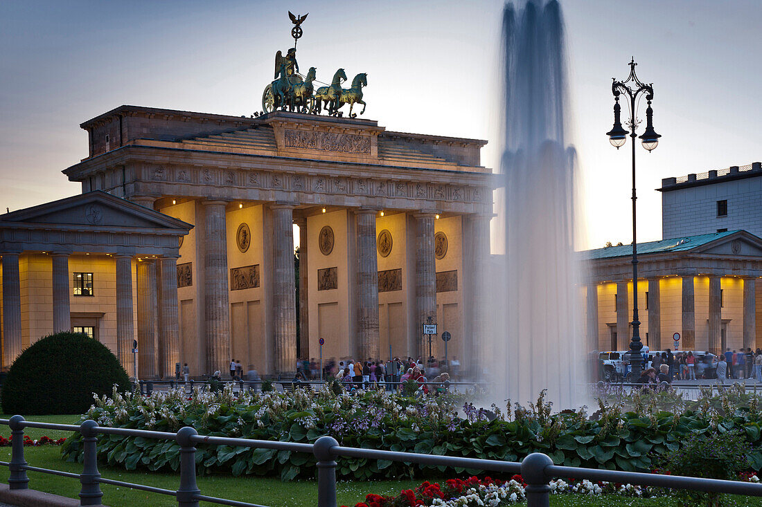 Fountain and columned building, Berlin, Germany, Berlin, Germany, Europe