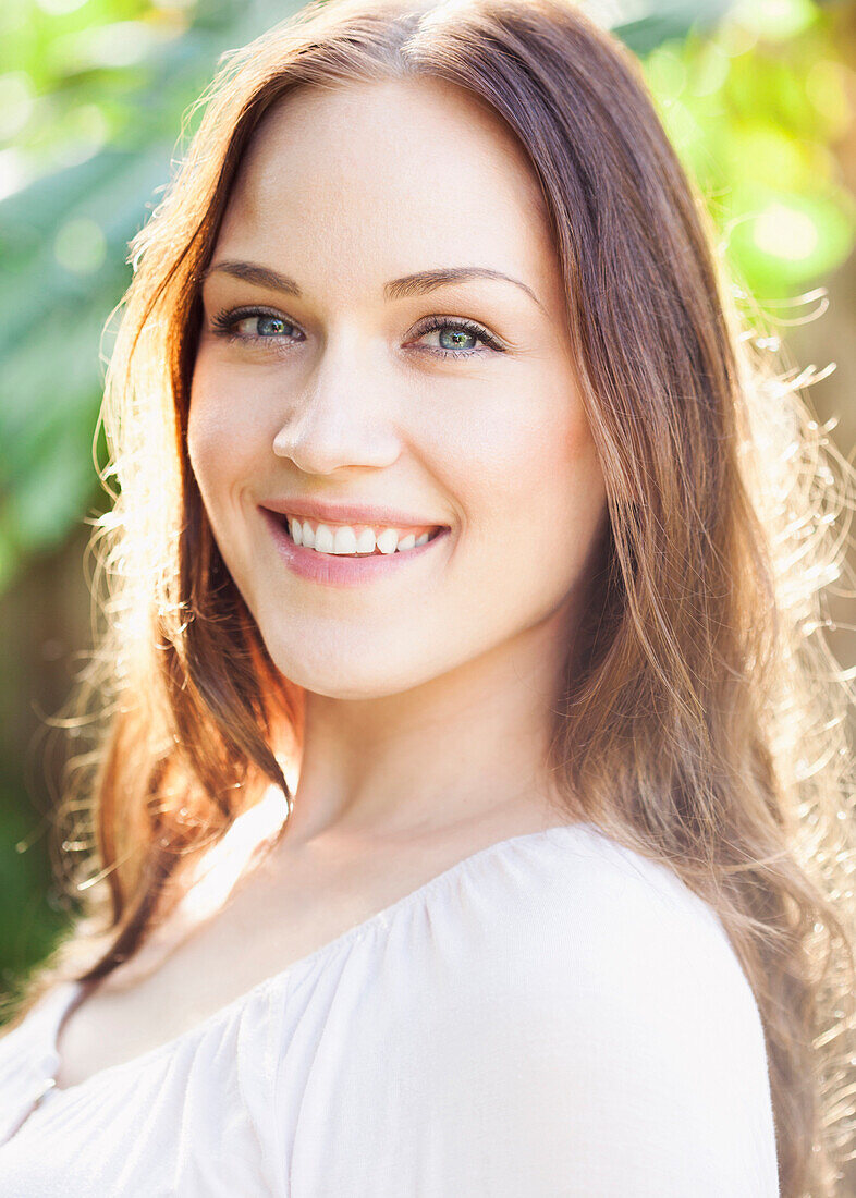 Caucasian woman smiling, Miami Beach, Florida, United States