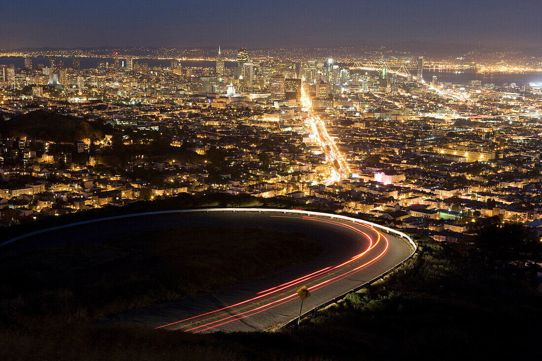 San Francisco from Twin Peaks in the evening, San Francisco, California, San Francisco, California, USA