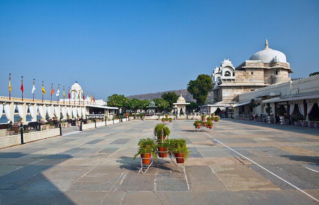 Courtyard at Jag Mandir Palace, Udaipur, Rajasthan, India