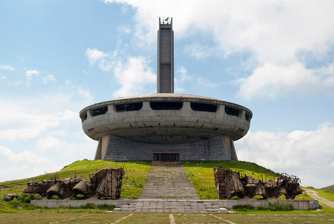 The steps leading to the Soviet monument at Buzludzha, Buzludzha, Bulgaria