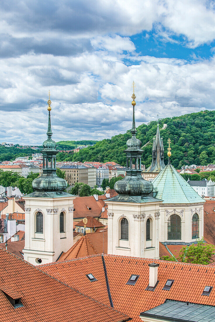 Towers and rooftops, Prague, Central Bohemia, Czech Republic, Budapest, Central Hungary, Hungary