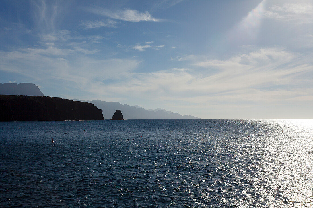 Blick auf die Westküste von Sardina del Norte, Dorf bei Galdar, Atlantik, Gran Canaria, Kanarische Inseln, Spanien, Europa