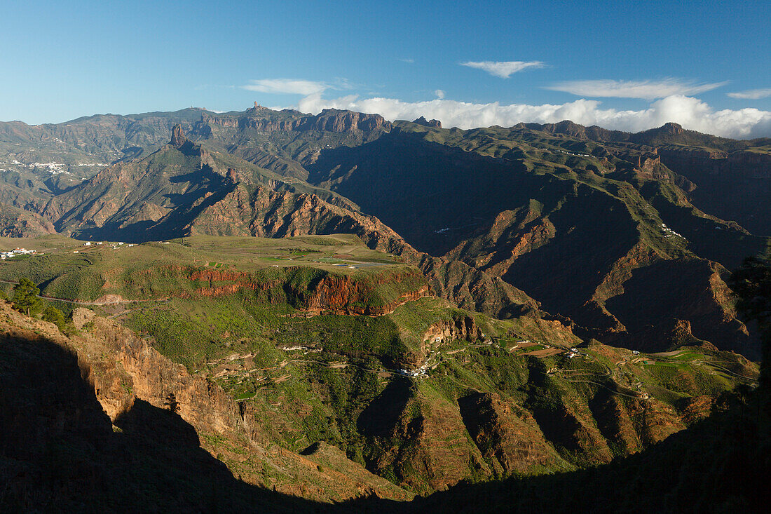 Roque Nublo, Roque Bentayga, Meseta de Acusa, caves, village, Acusa Verde, Parque Rural del Nublo, Natural Preserve, mountains, UNESCO Biosphere Reserve, centre of the island, Gran Canaria, Canary Islands, Spain, Europe