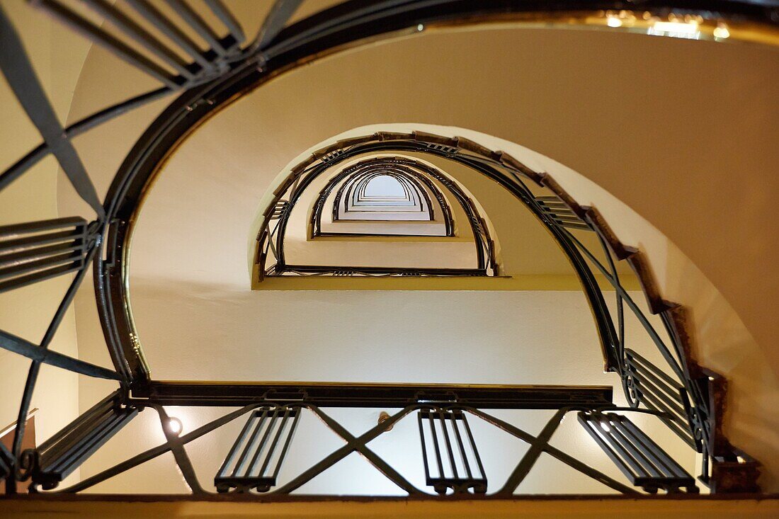 Staircase, Hotel, Gijón, Asturias, Spain.