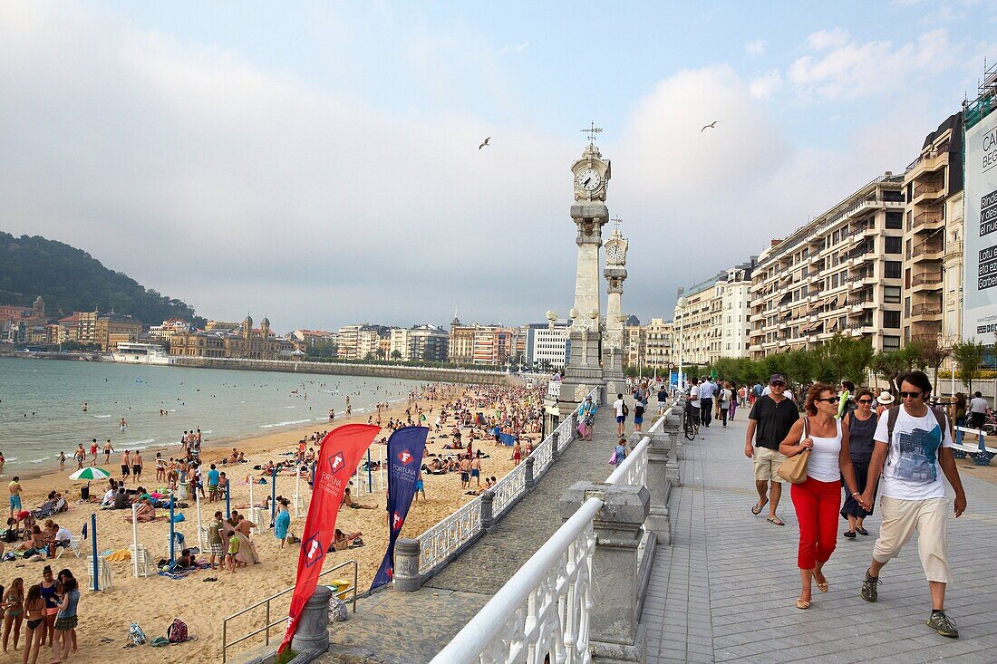 Paseo de La Concha. Donostia. San Sebastian. Gipuzkoa. Baskenland. Spanien.