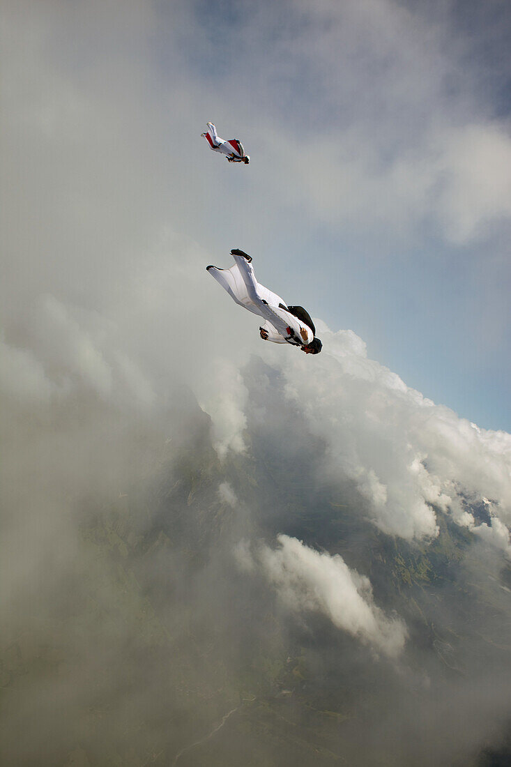 Wingsuit flying over Reichenbach, Bern, Switzerland