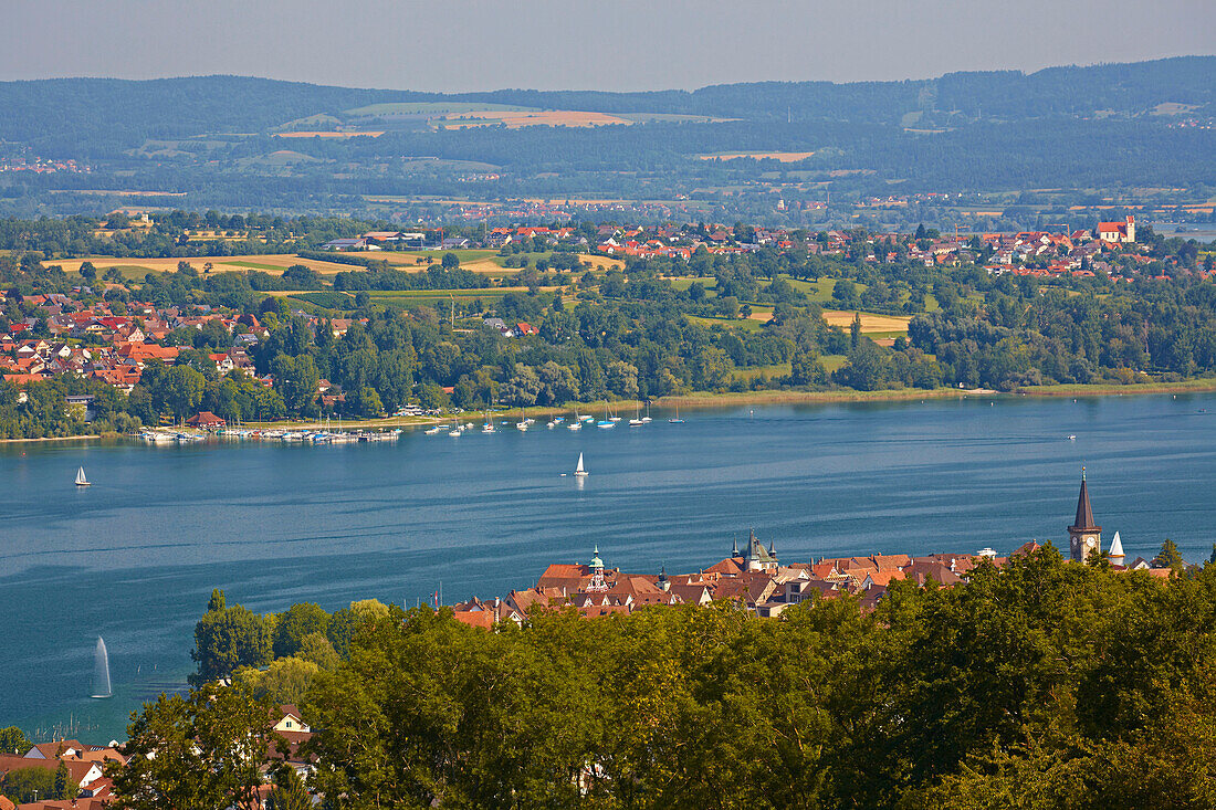 Blick auf Steckborn, Schweiz, Untersee und Horn, Deutschland, Bodensee, Kanton Thurgau, Schweiz, Europa