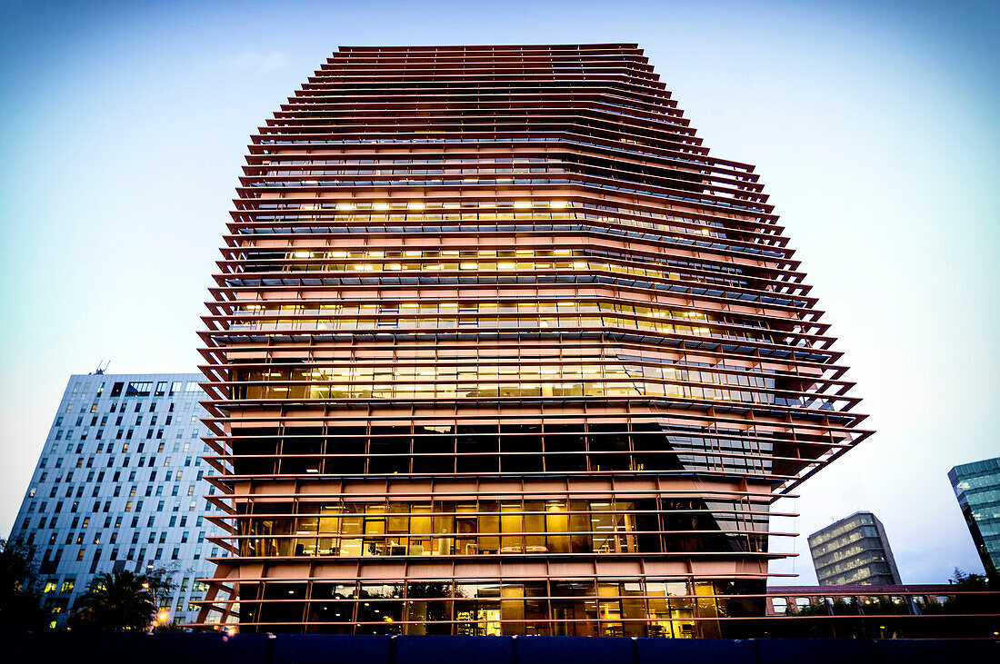 Hauptsitz CMT, Comision del Mercado de las Telecomunicaciones, Moderne Architektur, Barcelona, Katalonien, Spanien
