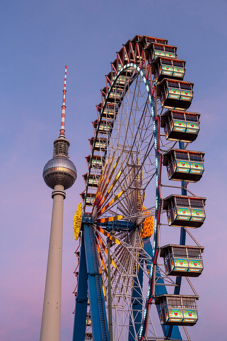 Ferris Wheel at the Christmas Market on Alexander Square, Alexanderplatz, Berlin, Germany