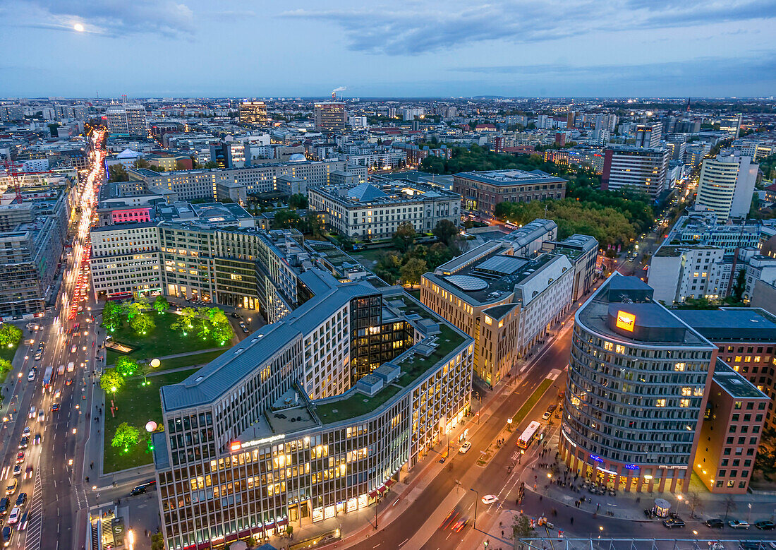 Panoramic View from Kollhoff Tower, Leipziger Platz, Berlin, Germany