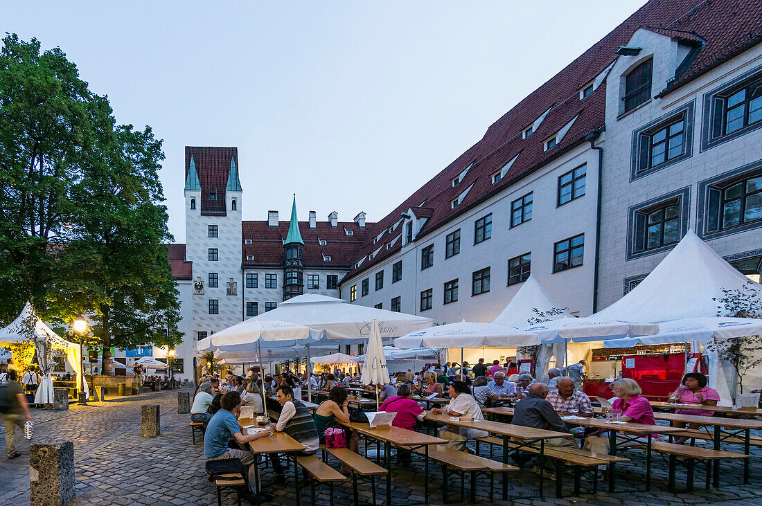 Wine Festival in Old Courtyard, Affenturm, Munich, Bavaria, Germany