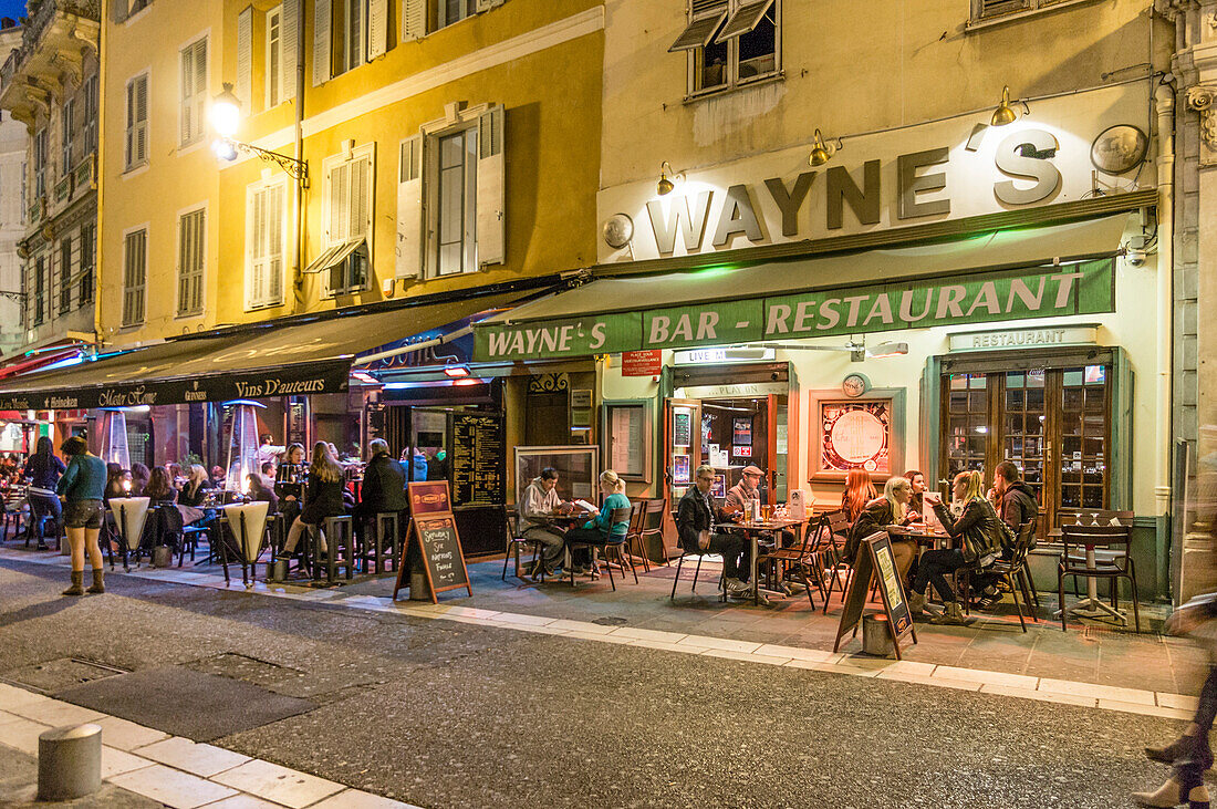 Wayne's Bar, Restaurant, Nizza, Provence-Alpes-Côte d'Azur, Alpes-Maritimes, Frankreich, Europa
