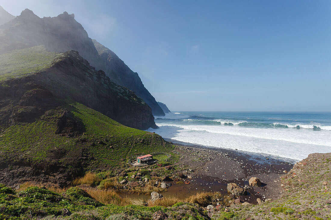 Barranco de Afur, canyon near Afur, Playa de Tamadiste beach, Las Montanas de Anaga, natural preserve, Parque Rural de Anaga, Atlantic ocean, Tenerife, Canary Islands, Spain, Europe