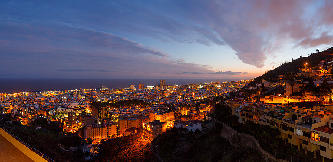 Panoramic view of Santa Cruz de Tenerife, capital of the Island, Atlantic ocean, Tenerife, Canary Islands, Spain, Europe