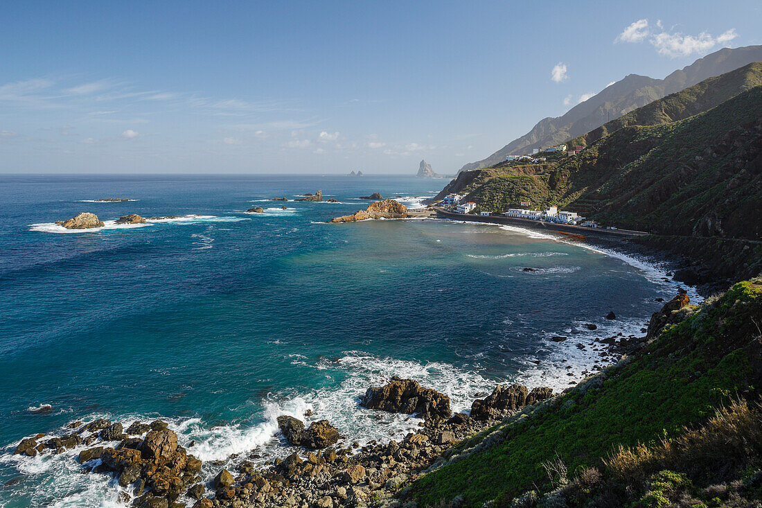 Village of Taganana, Las Montanas de Anaga, natural preserve, Parque Rural de Anaga, coastline, Atlantic Ocean, Tenerife, Canary Islands, Spain, Europe