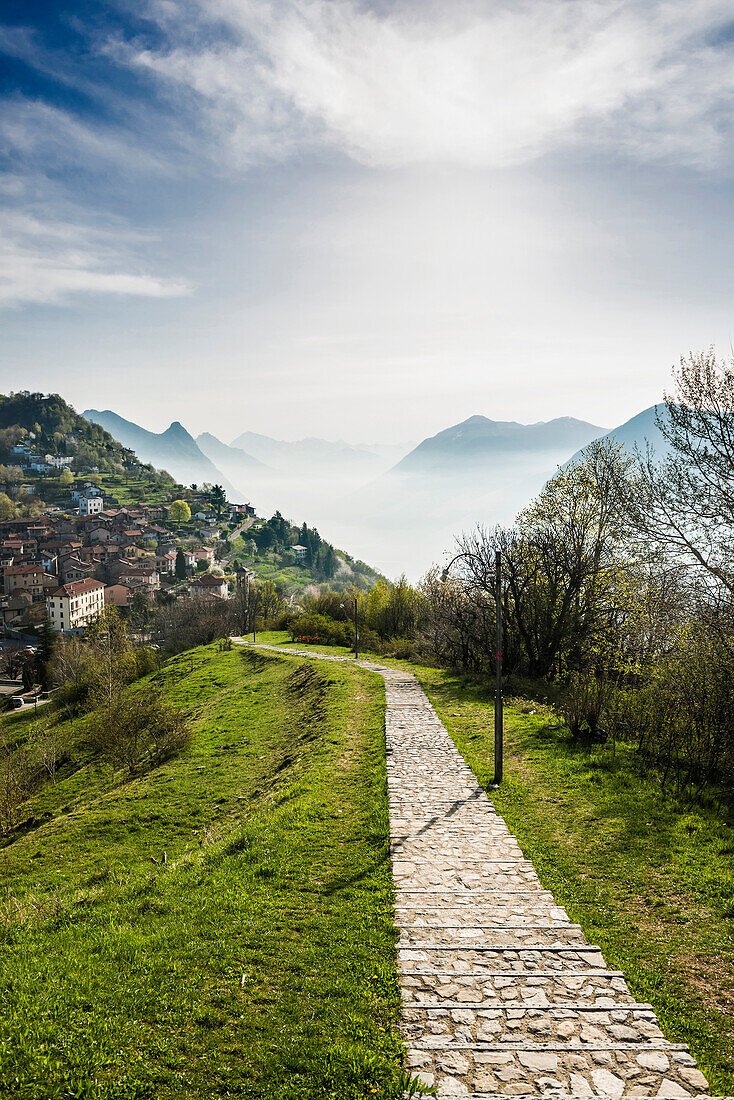 Brè, Monte Brè, Lugano, Luganer See, Lago di Lugano, Kanton Tessin, Schweiz