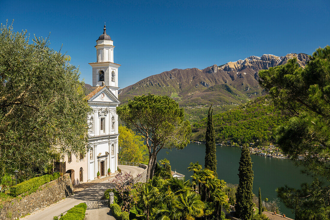 Church in Vico Morcote, Lugano, Lake Lugano, canton of Ticino, Switzerland