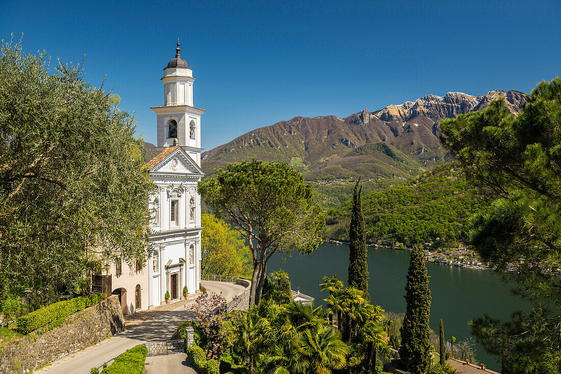 Kirche in Vico Morcote, Lugano, Luganer See, Lago di Lugano, Kanton Tessin, Schweiz