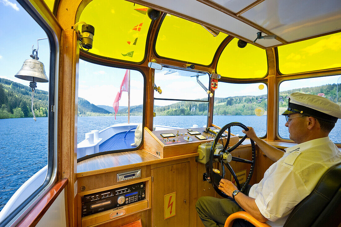 Mr Profazi, captain of an excursion boat on lake Titisee, Black Forest, Baden-Wuerttemberg, Germany