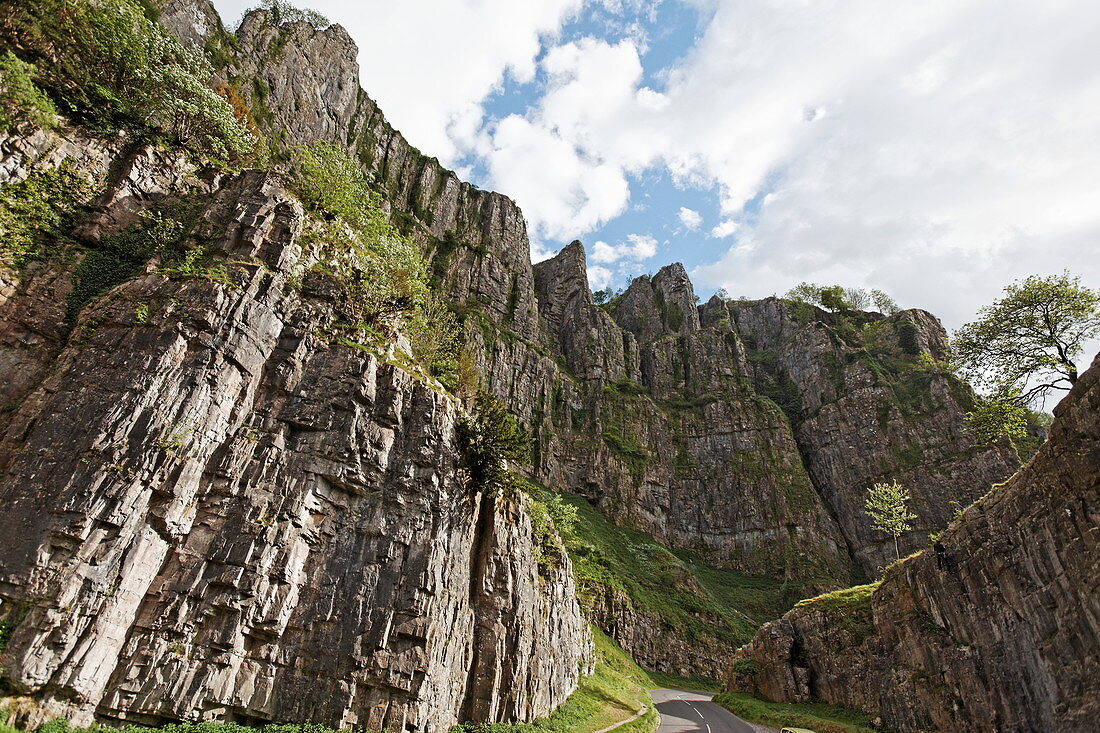 Cheddar Gorge, Cheddar, Somerset, Avon, England, Grossbritannien