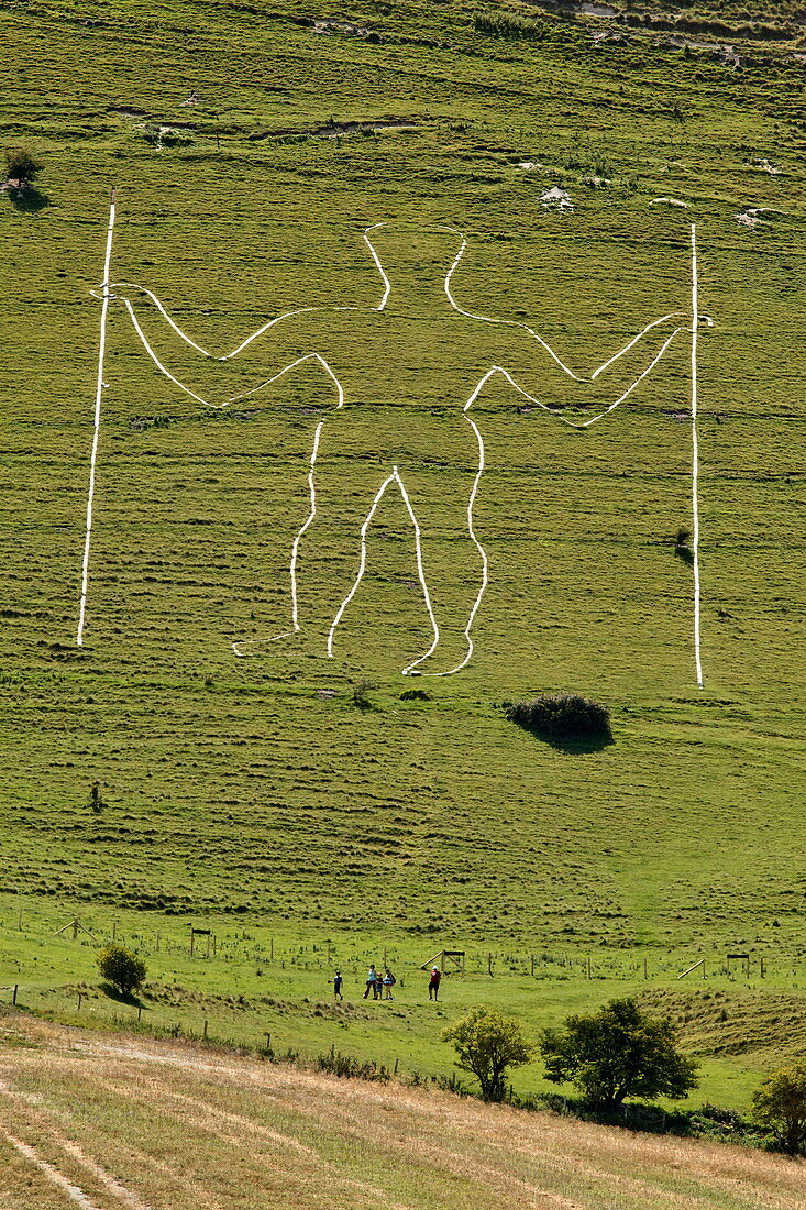 Long Man of Wilmington, hill figure, Wilmington, East Sussex, England, Great Britain