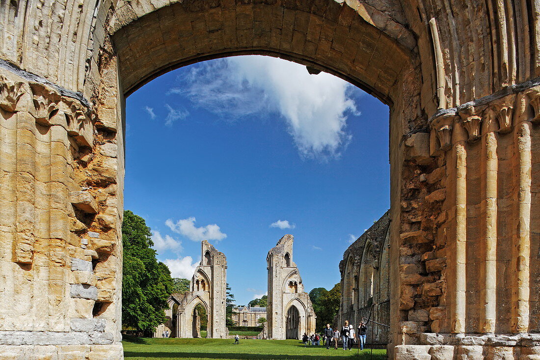 Ruins of Glastonbury Abbey, Glastonbury, Somerset, England, Great Britain