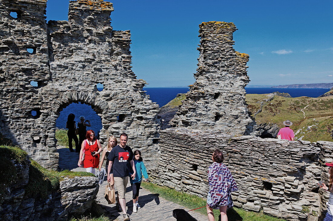 Tintagel Castle, König Artus, Tintagel, Cornwall, England, Grossbritannien