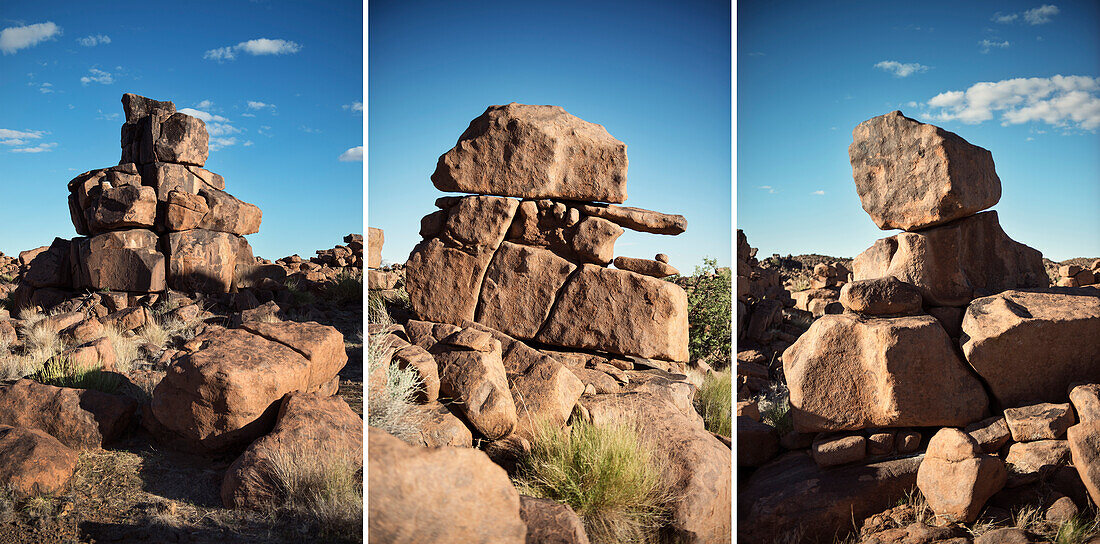 Bizarre figurative rock formations in the so called Giant's Playground, Keetmanshoop, Namibia, Africa