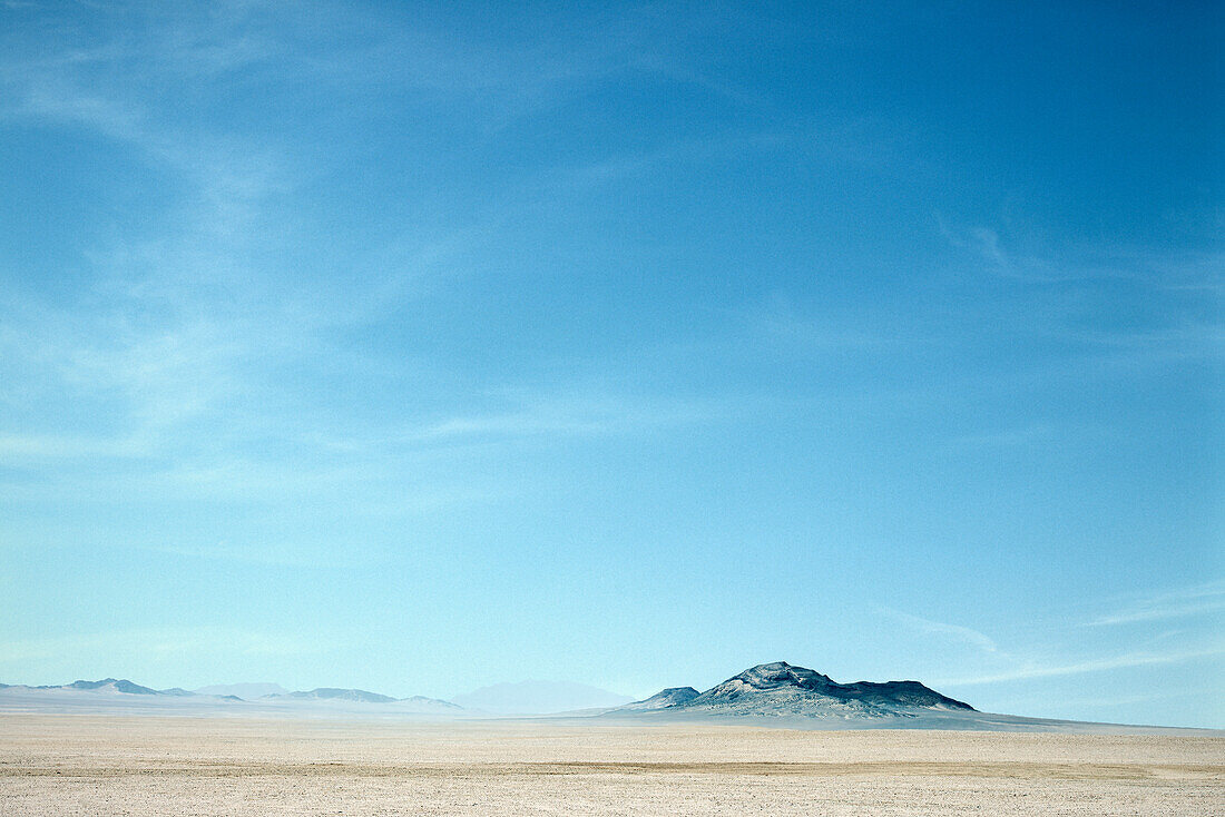 Desert and mountain with blue sky near Luderitz, Namibia, Africa