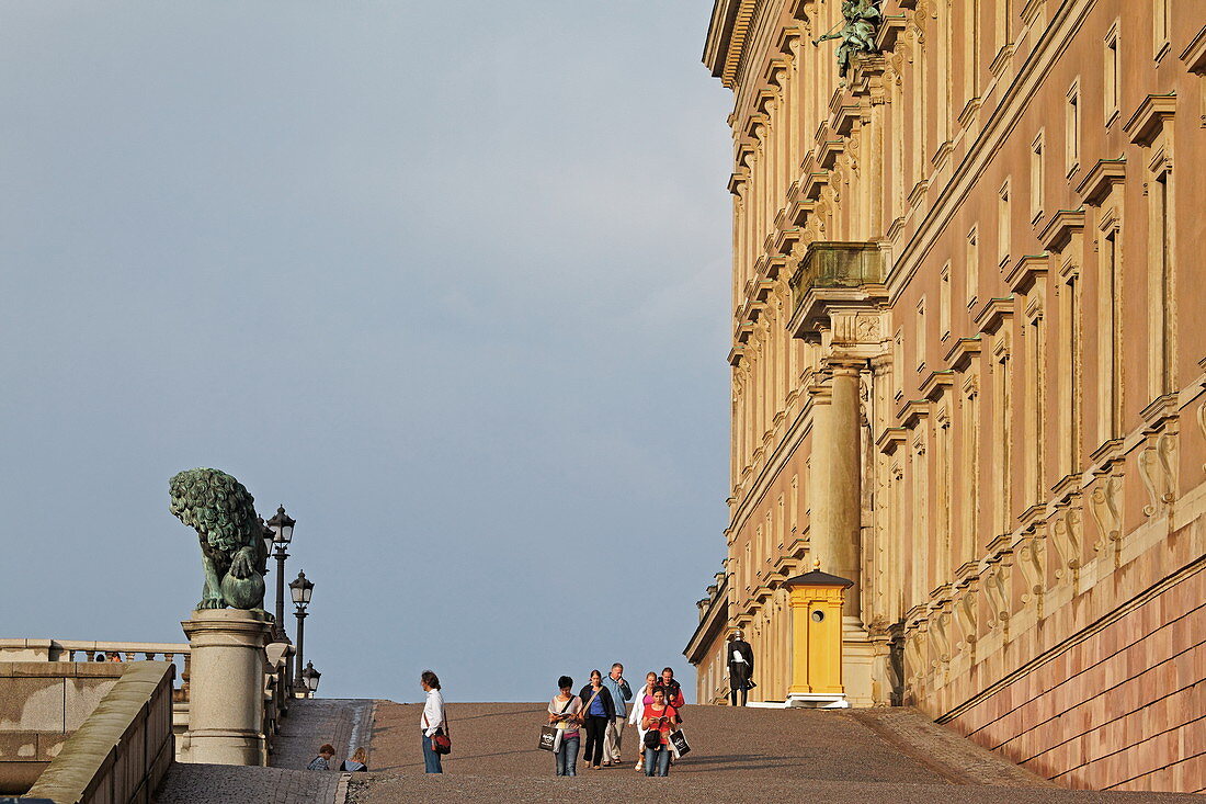 Lejonbacken heisst die Rampe zum Stockholmer Schloss, Gamla Stan, Stockholm, Schweden