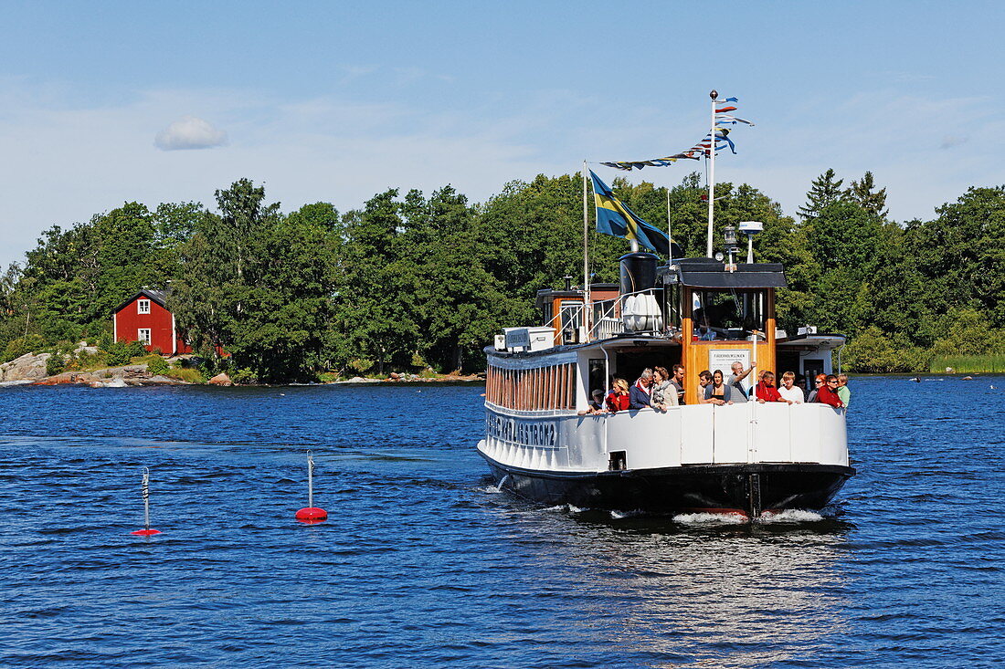 Fähre, Insel Fjäderholmarna, Stockholm, Schweden