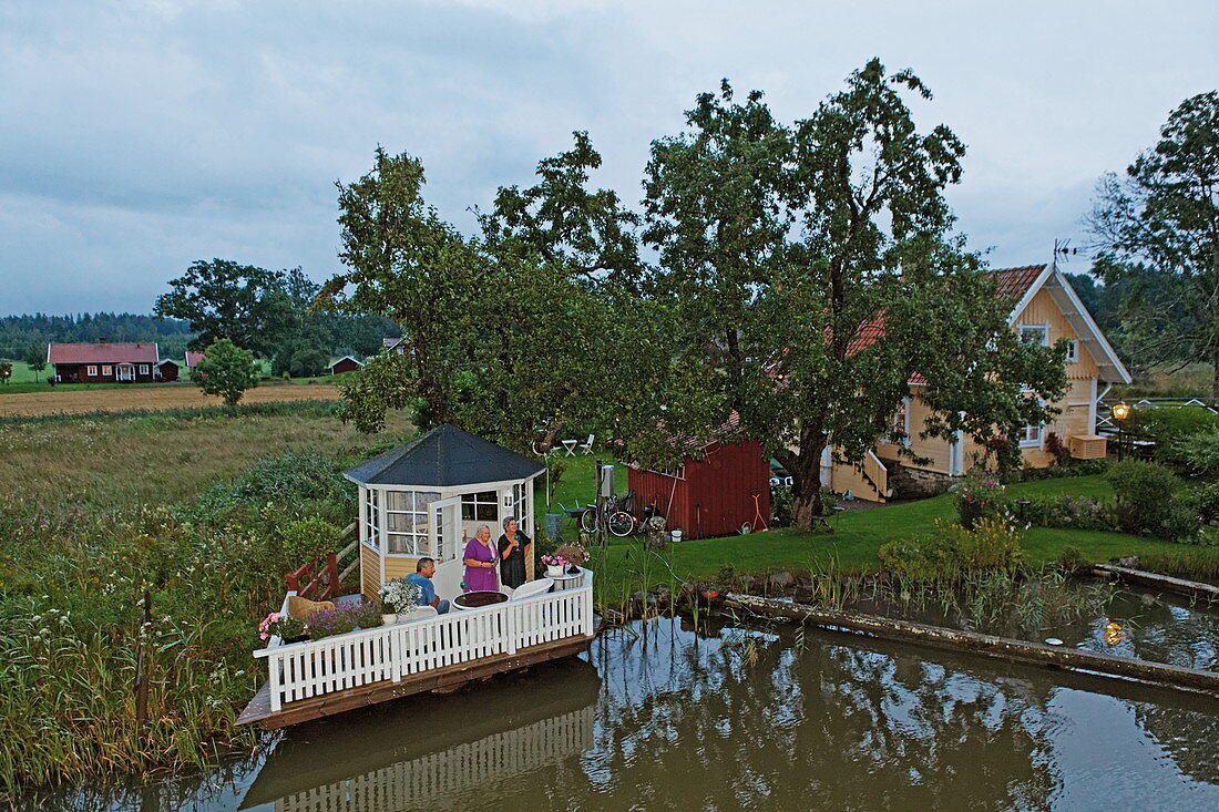 Terrace for a perfect sundowner, Gota canal, Sjoetorp, Sweden