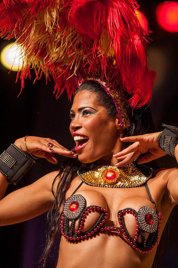 Samba dancer in a variety theater, Rio de Janeiro, Rio de Janeiro, Brazil