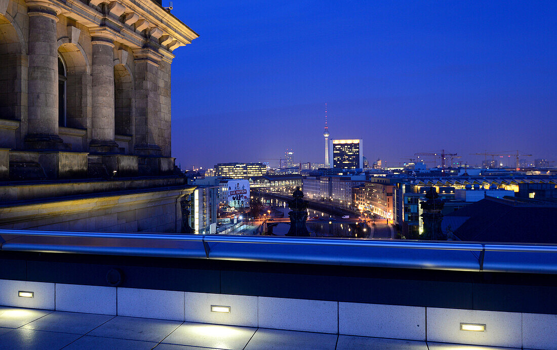 View towards Berlin Mitte from the Reichstag, Berlin, Germany