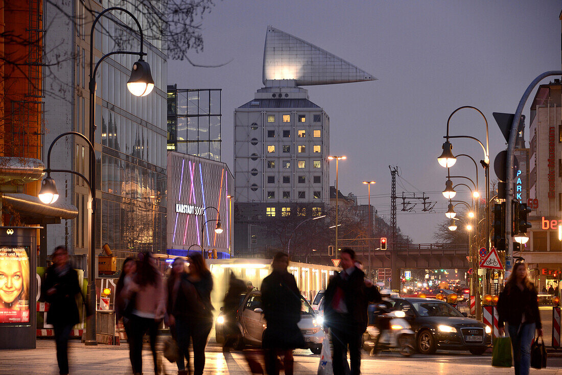 Kant street in the evening, Berlin, Germany