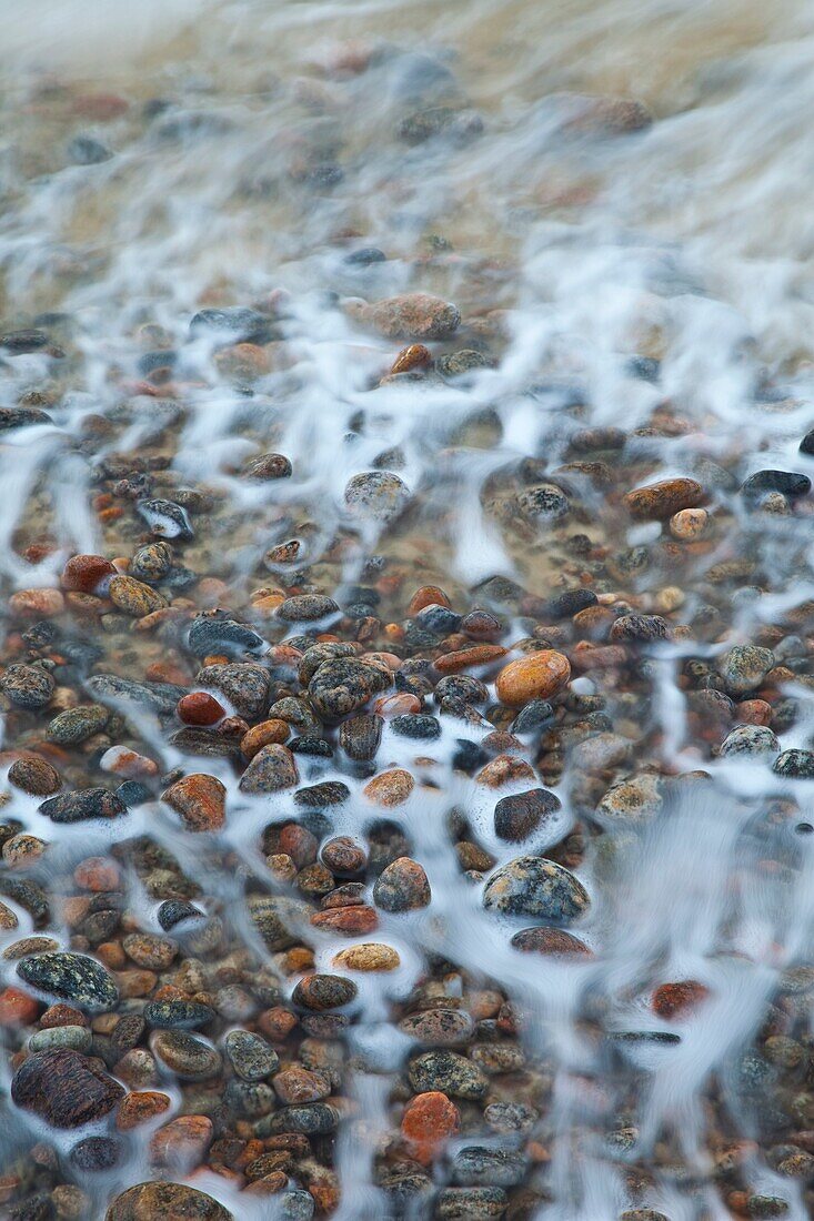Stones and water features. Dail Beag Beach. Lewis Island. Outer Hebrides. Scotland, UK.