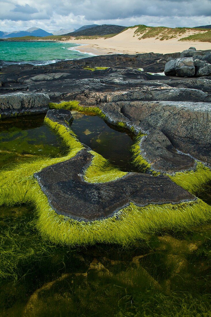 Scarista Beach. Sound of Taransay. South Harris Island. Outer Hebrides. Scotland, UK.