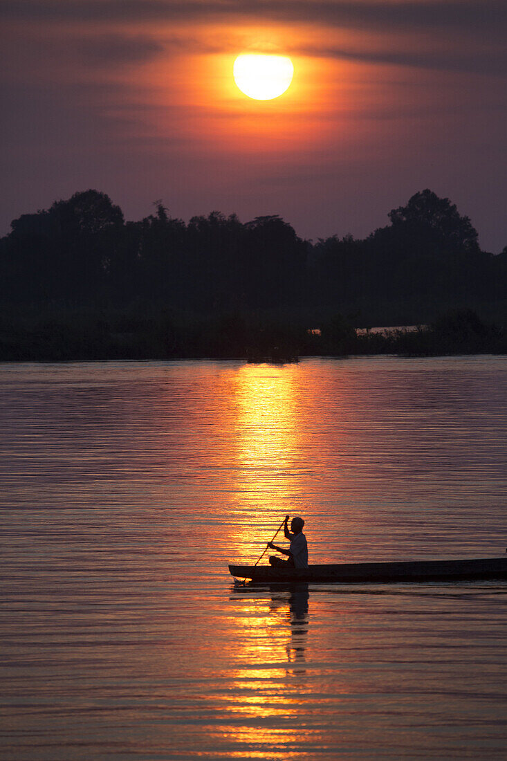 Don Det eine Insel im Mekong-Fluss, 4000 Inseln in Südlaos.