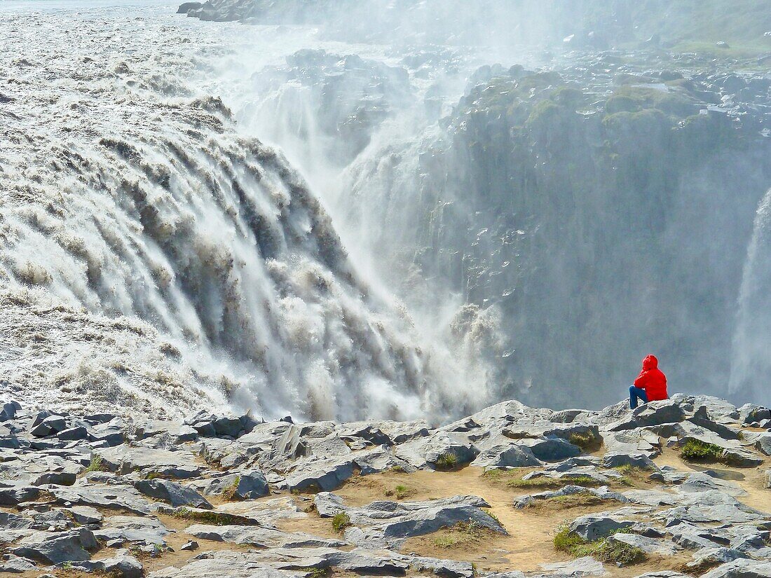 Dettifoss is a waterfall in Jökulsárgljúfur National Park of Northeast Iceland, not far from Mývatn. It is situated on the Jökulsá á Fjöllum river, which flows from the Vatnajökull glacier and collects water from a large area in Northeast Iceland. The fal