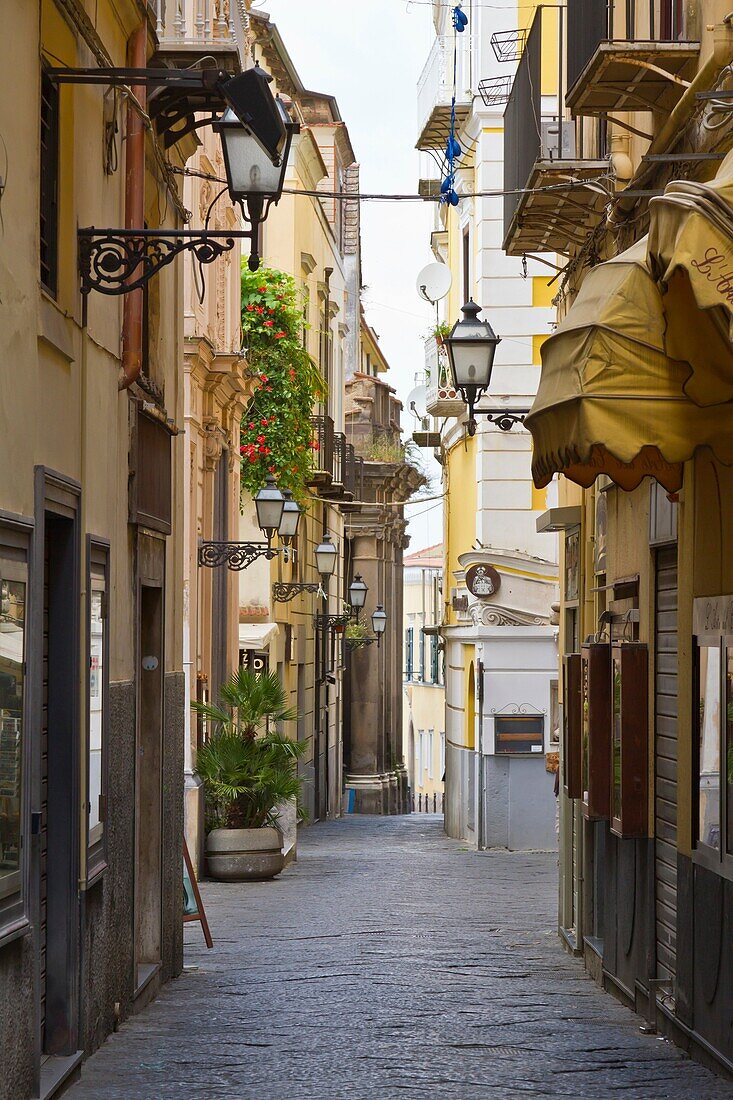 Streets and buildings in Sorrento, Campania, Italy