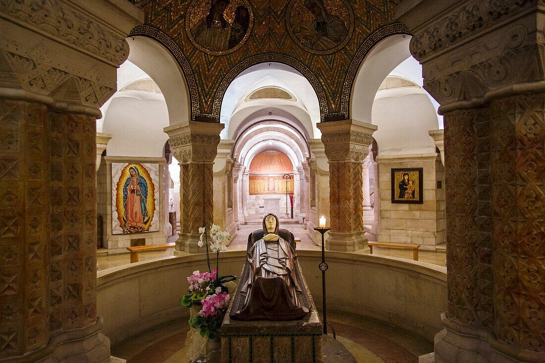 The statue of Mary in eternal sleep at the Dormition Church on Mount Zion, Jerusalem, Israel.