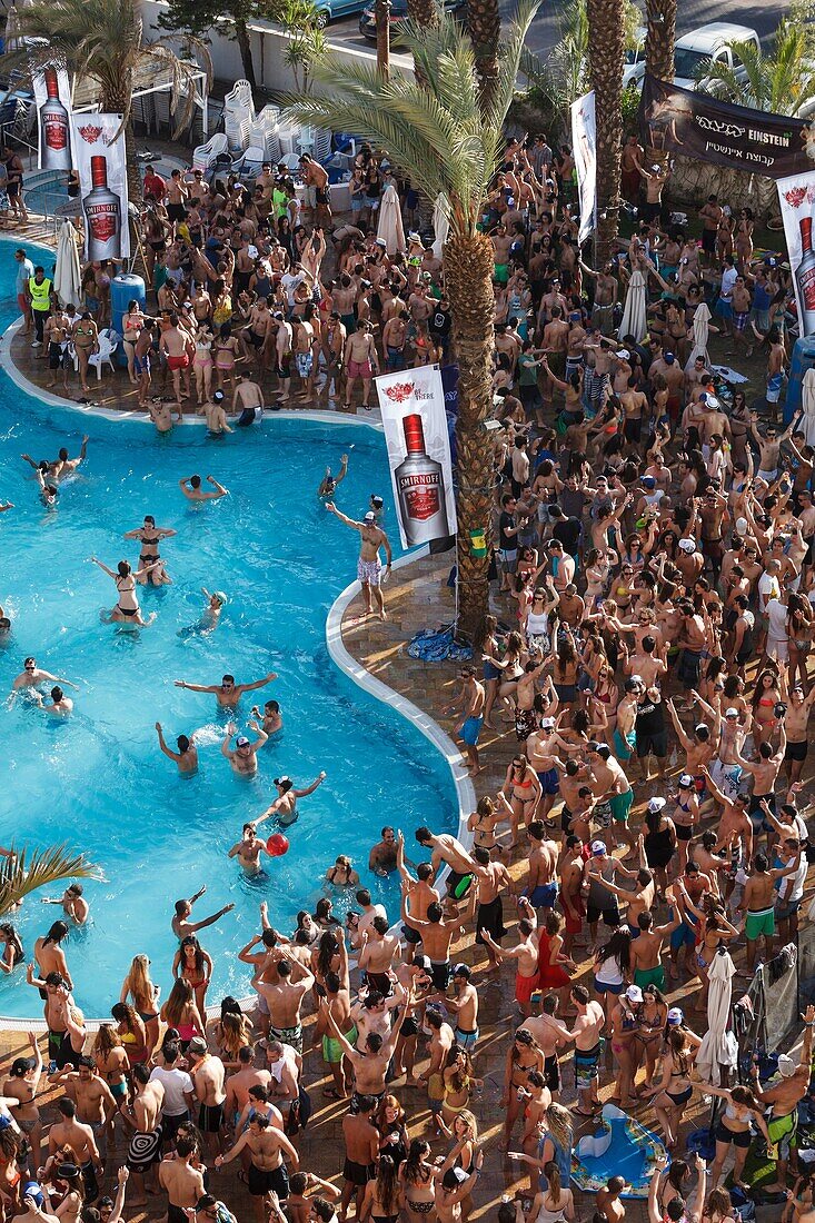 Students party in Eilat, Israel.