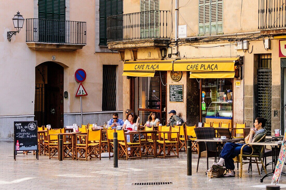 Plaza Santa Eulalia, Palma, Mallorca, Balearic Islands, Spain, europe.